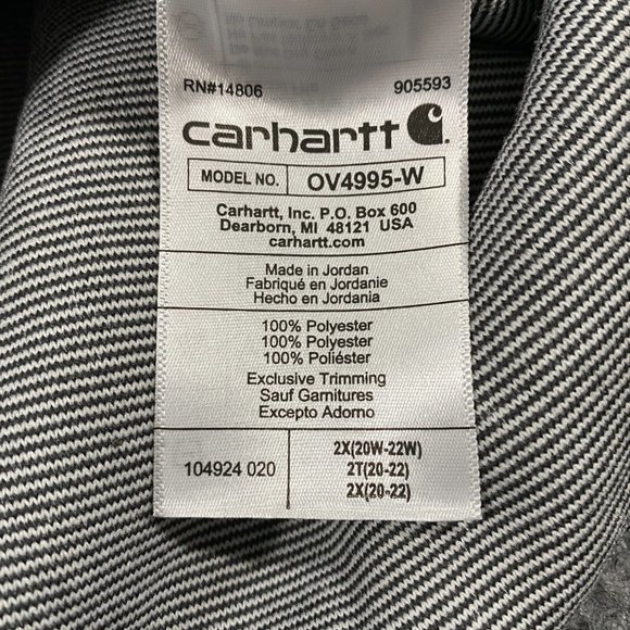 Carhartt Sherpa Fleece Snap Front Vest Womens 2X Plus Relaxed Fit Gray NWT - Picture 16 of 16